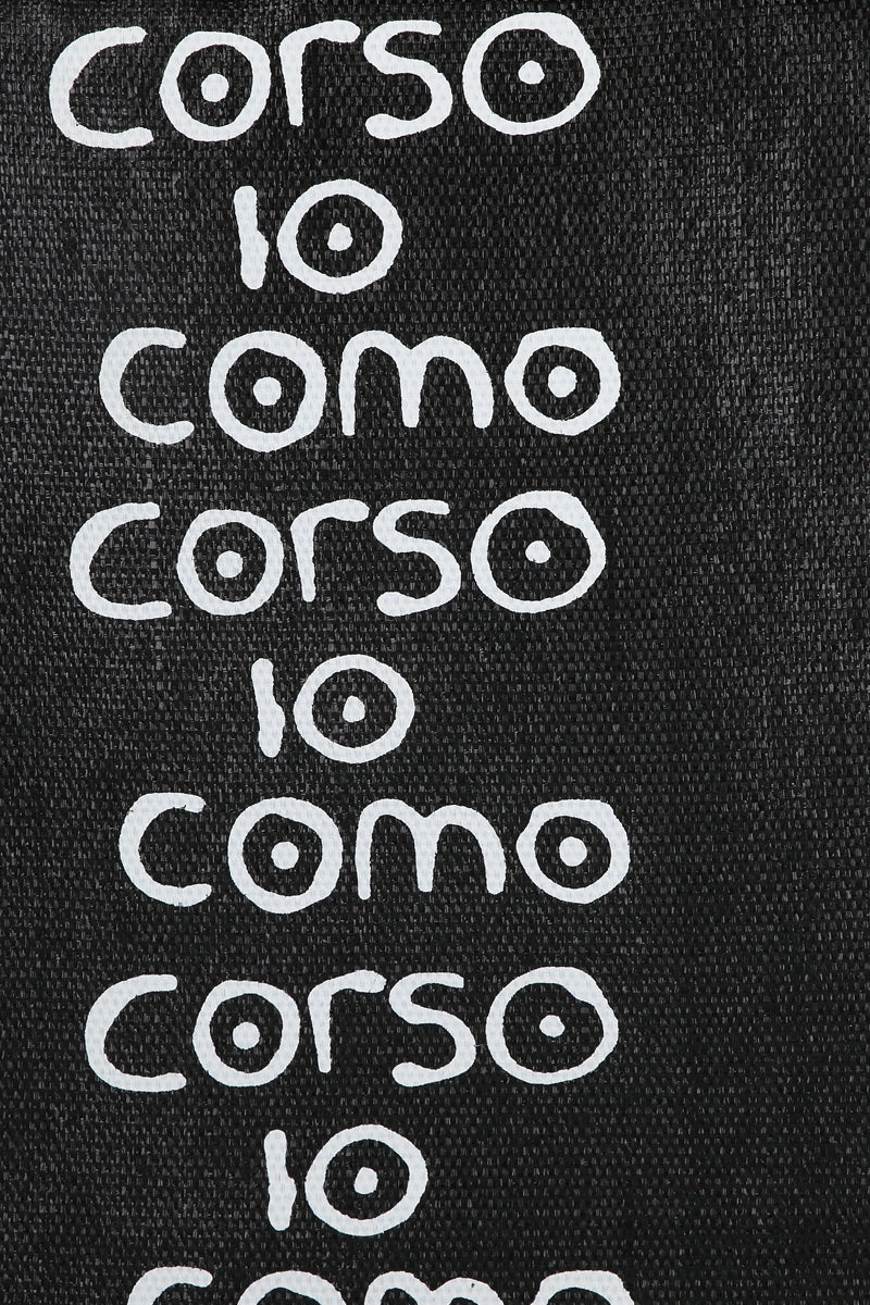 logo print raffia tote bag