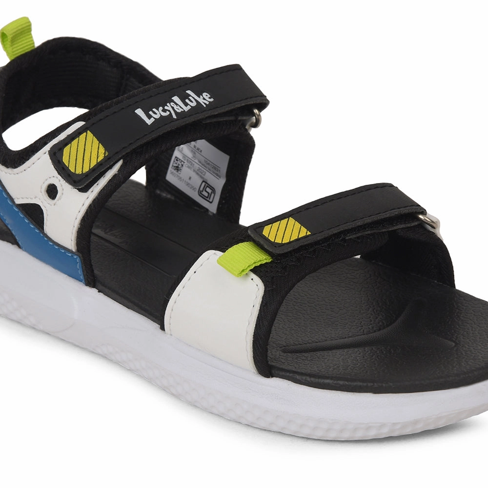 Lucy & Luke Black Casual Sandal For Kids HIPPO-99 By Liberty