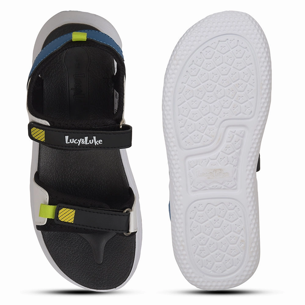 Lucy & Luke Black Casual Sandal For Kids HIPPO-99 By Liberty