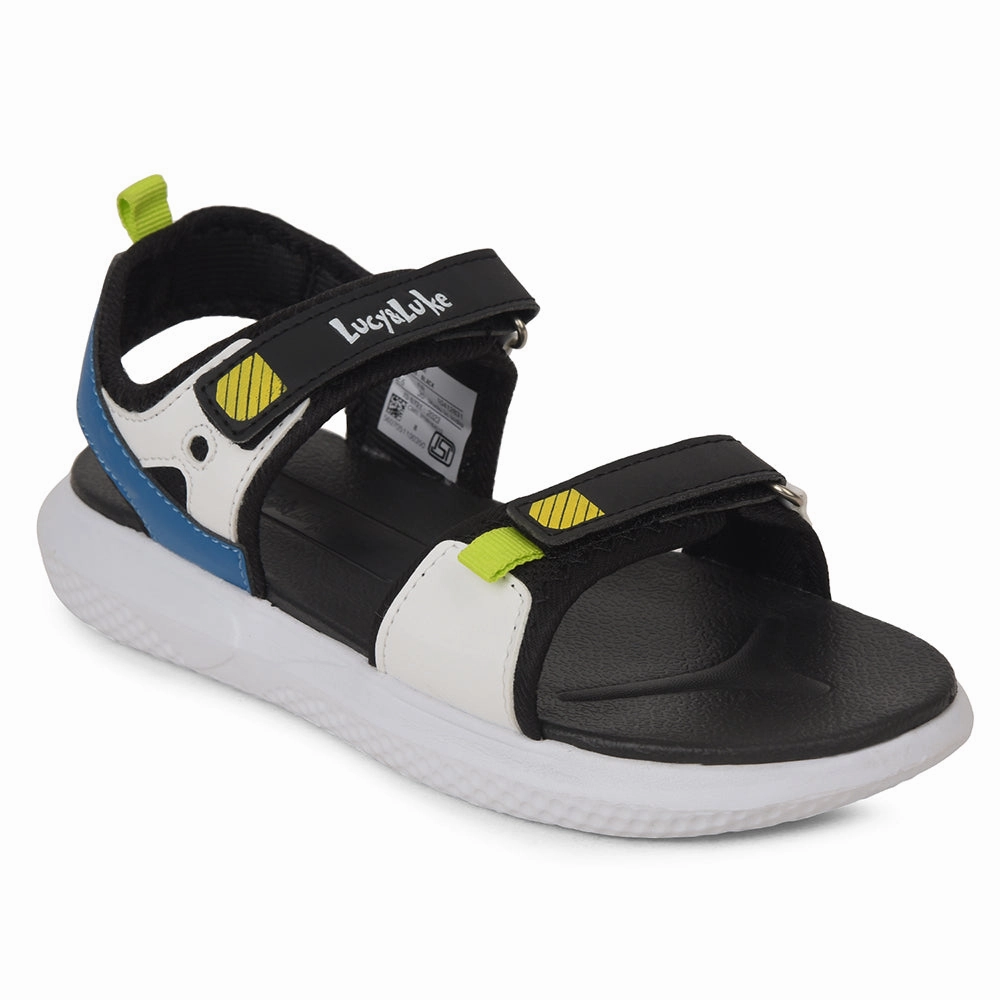 Lucy & Luke Black Casual Sandal For Kids HIPPO-99 By Liberty