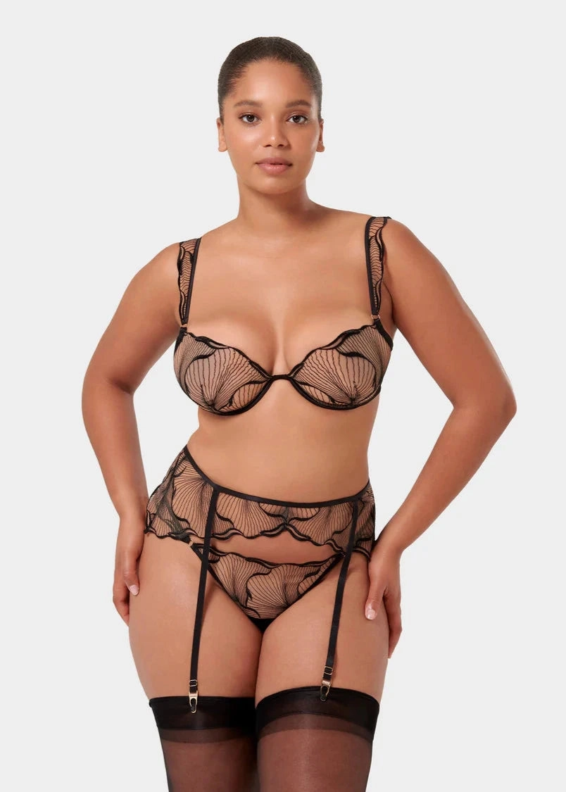 Marabel Wired Bra (Black/Sheer)