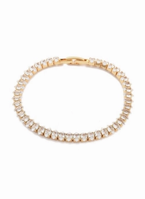 Marquise Adjustable CZ Tennis Bracelet Gold 7mm
