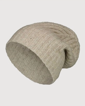 Men's Cashmere Knit Beanie In Heather Grey