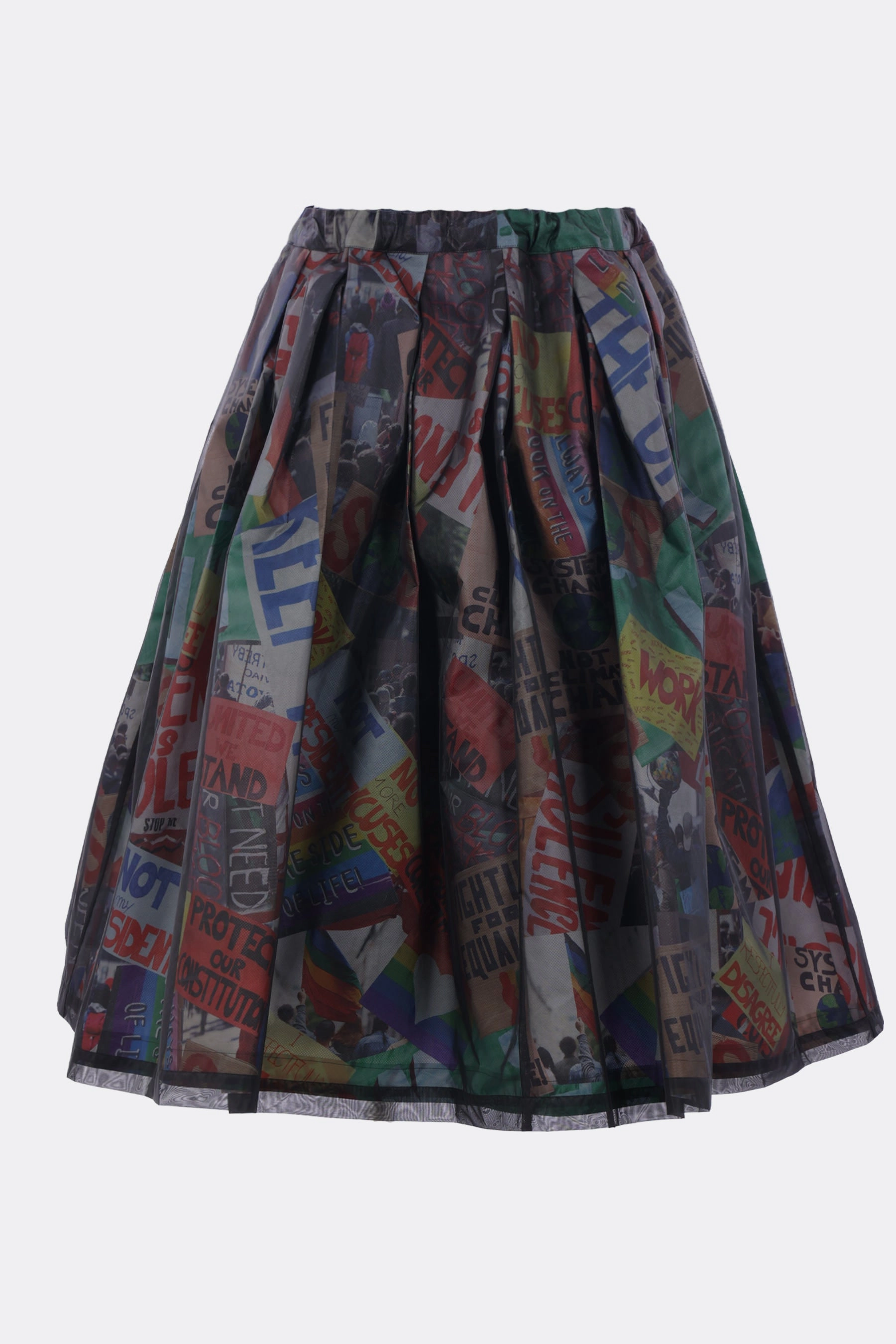 midi skirt in structured nylon