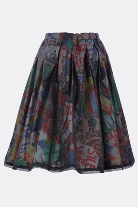 midi skirt in structured nylon