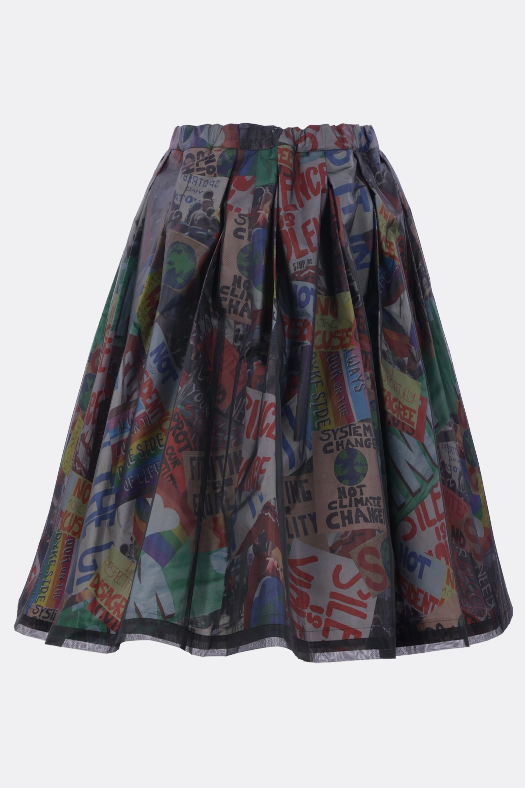 midi skirt in structured nylon