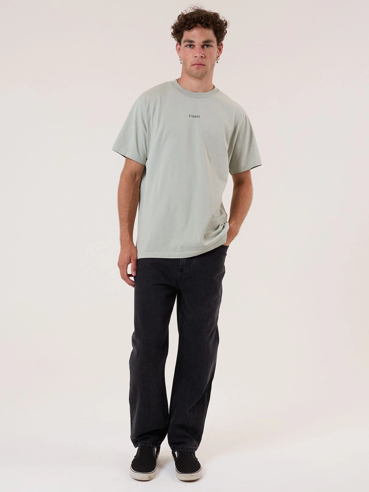 Minimal Thrills Heavy Weight Merch Fit Tee - Sage Grey
