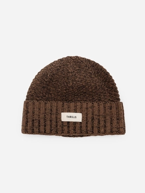 Minimal Thrills Thick Guage Beanie - Brown Marle