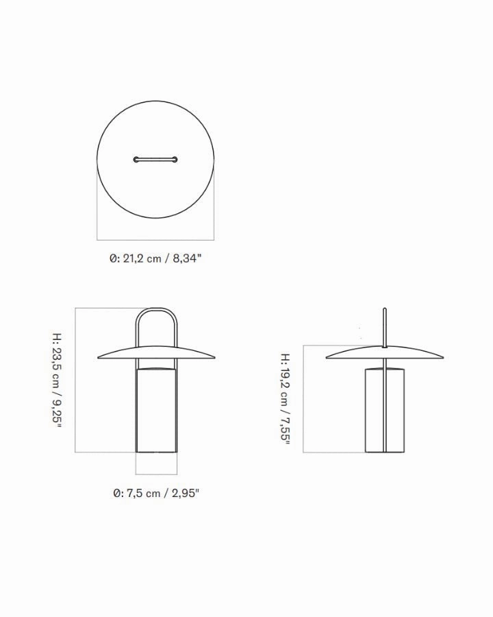 Minimalist Metal Portable Table Lamp | Ray