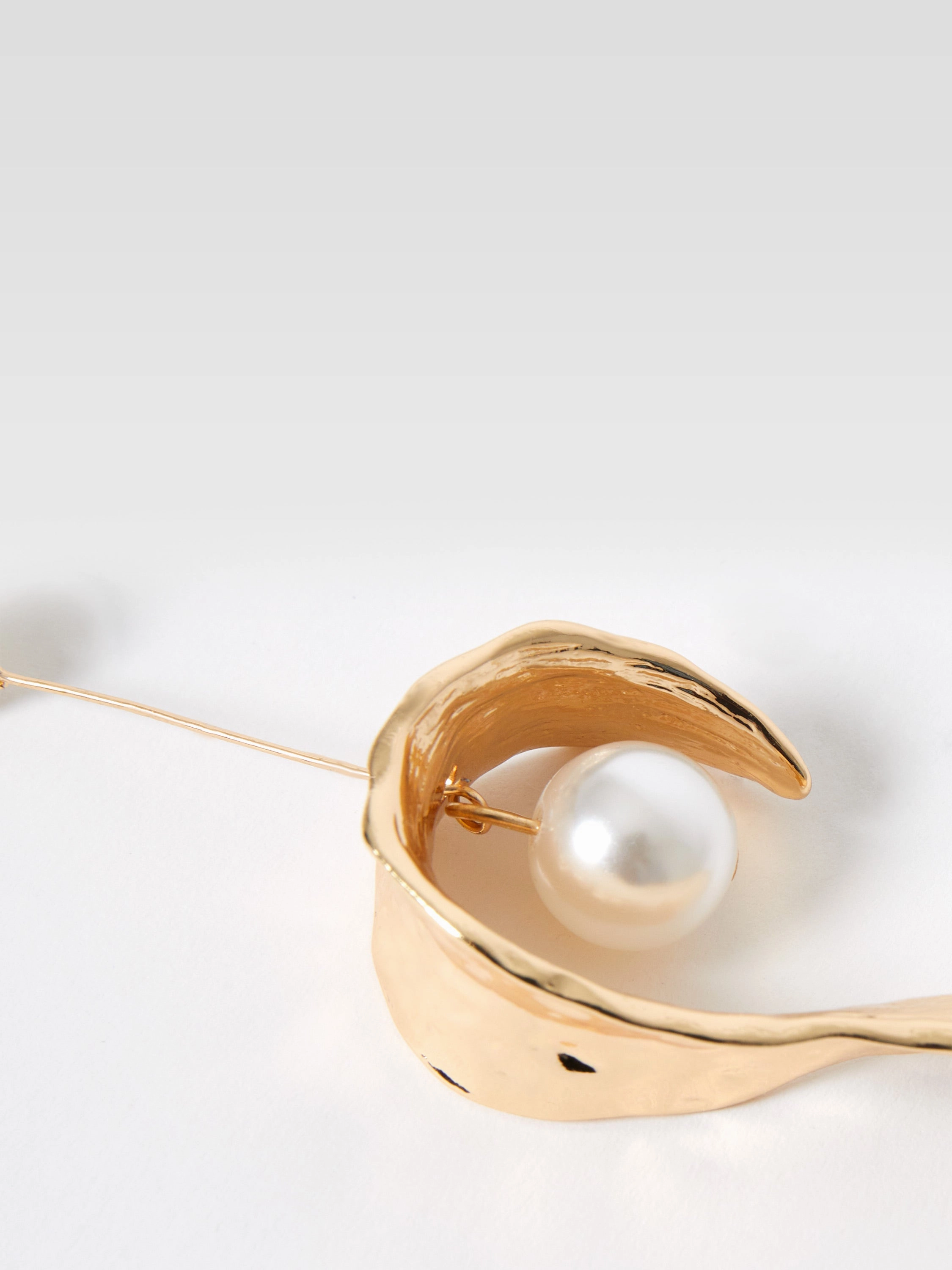 Molten Metal Pearl Earrings