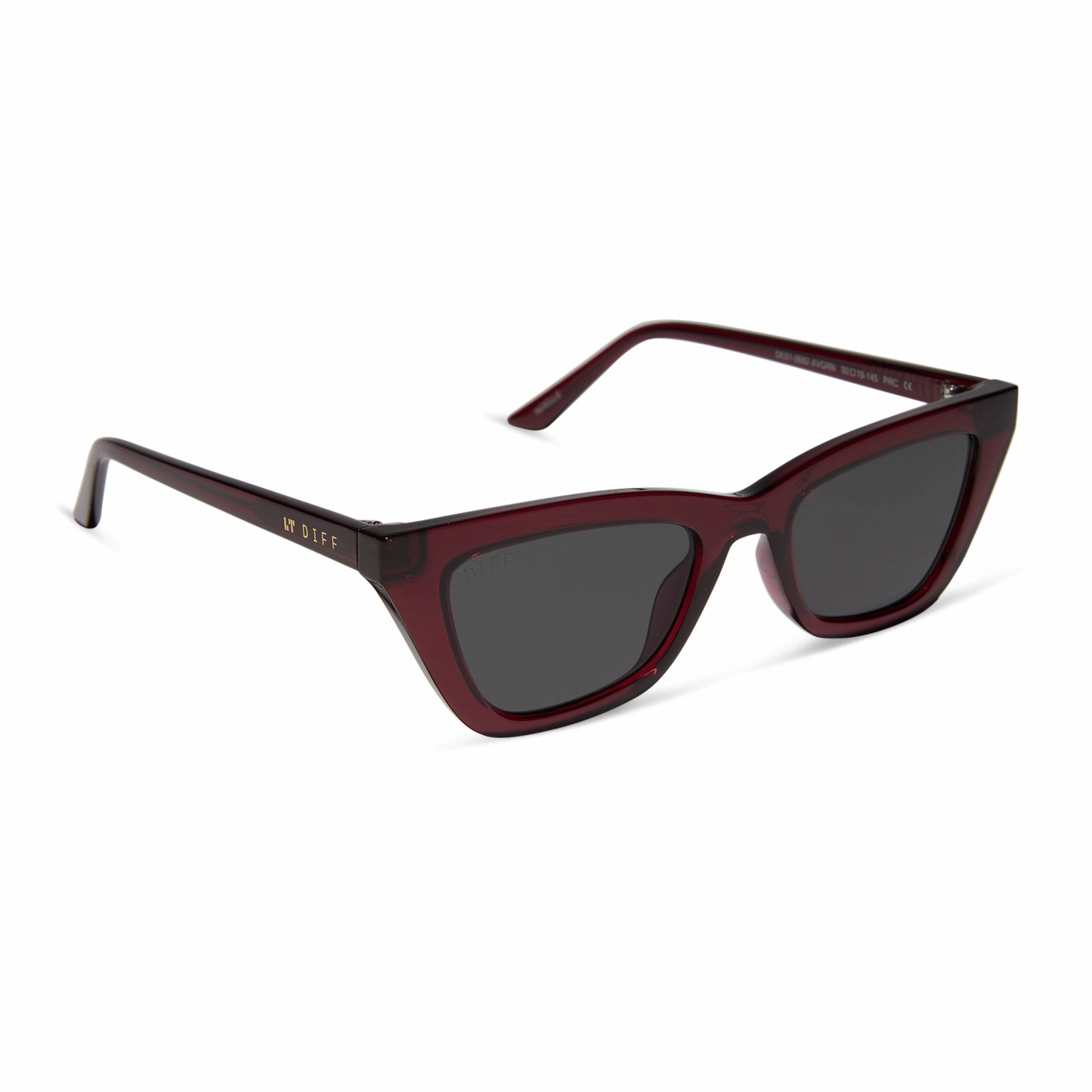 NOELLE - BURGUNDY CRYSTAL   GREY SUNGLASSES