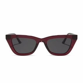 NOELLE - BURGUNDY CRYSTAL   GREY SUNGLASSES
