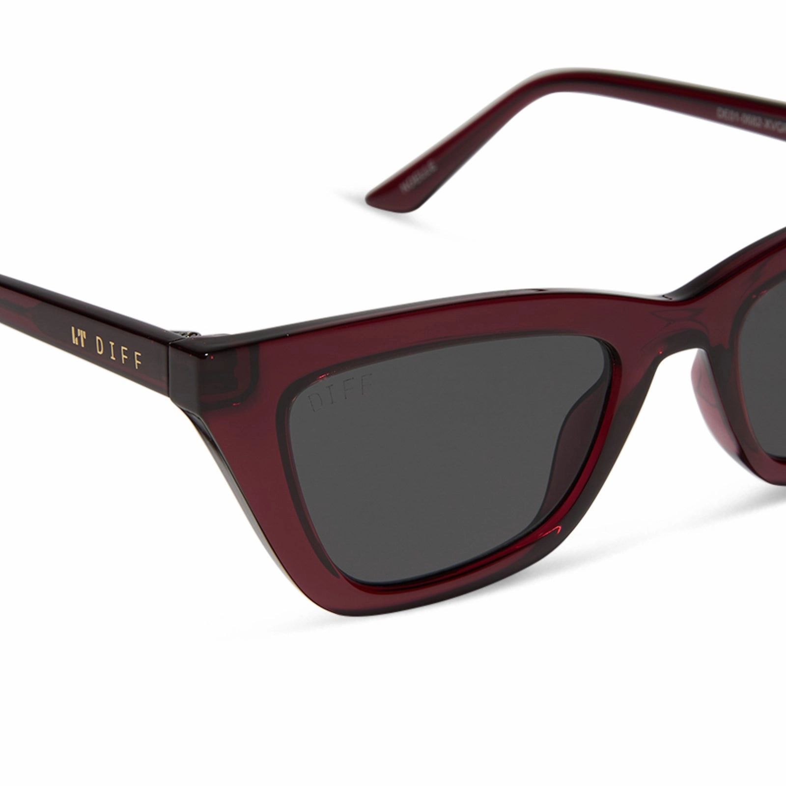 NOELLE - BURGUNDY CRYSTAL   GREY SUNGLASSES