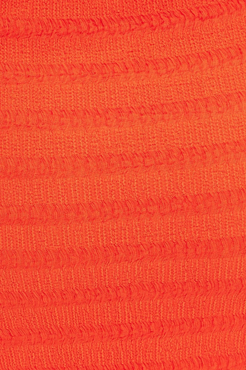 Orange Maxi Skirt Bodycon Textured Jersey