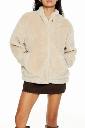 Oversized Bomber Jacket - Sand