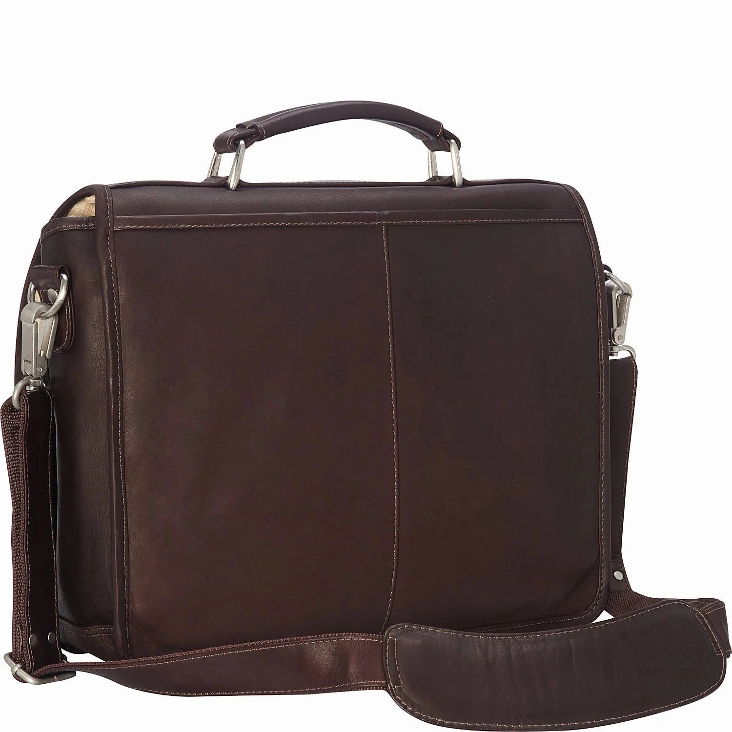 Piel Small Flap Over Laptop Leather Tablet Briefcase
