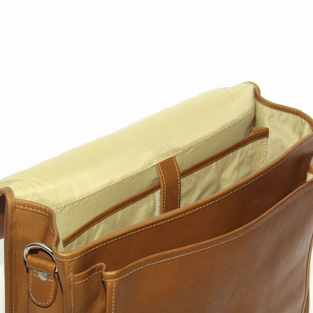 Piel Small Flap Over Laptop Leather Tablet Briefcase