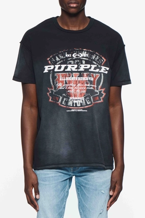 Purple Brand Textured Inside T-shirt - BLACK