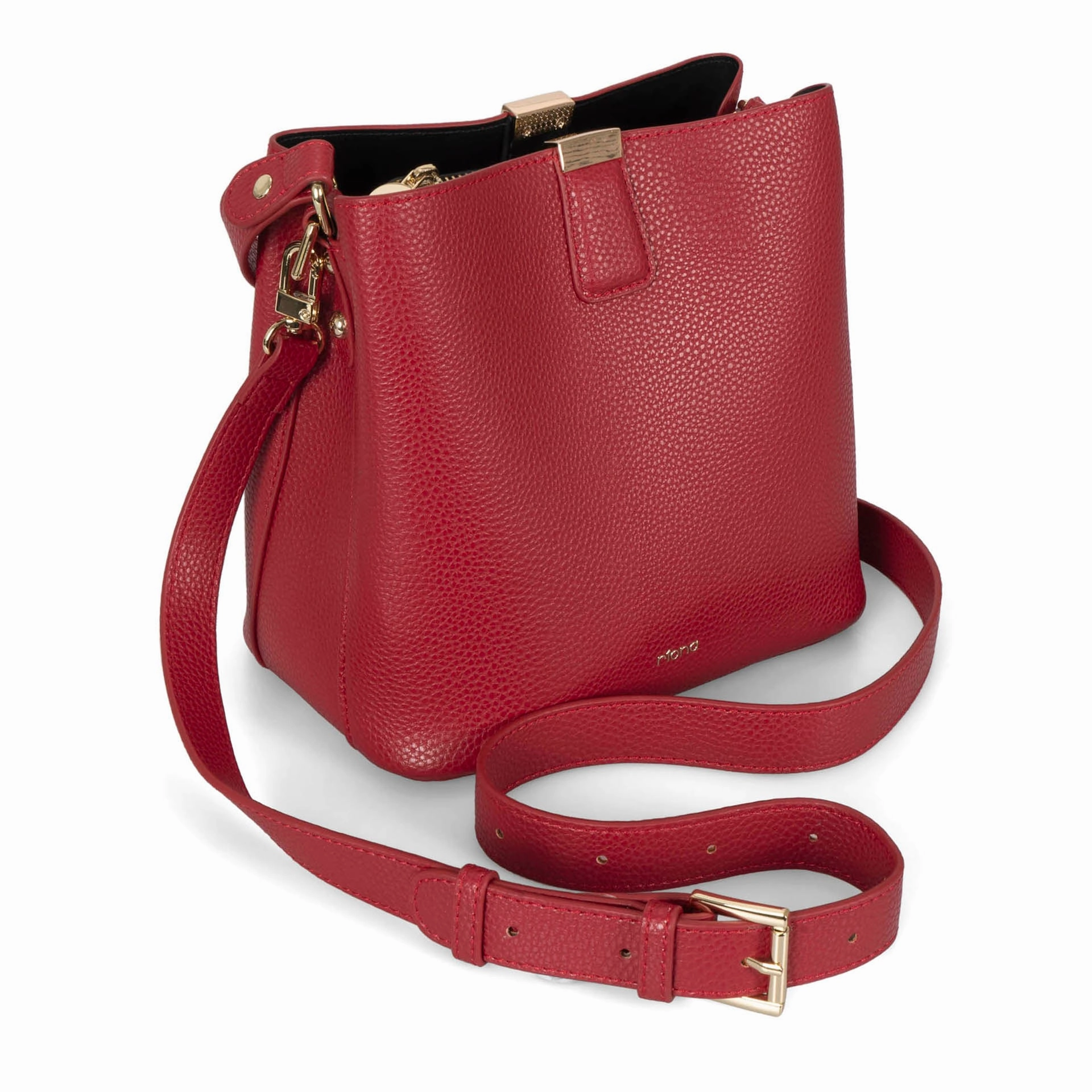 Riona Janis RFID Bucket Bag pebbled