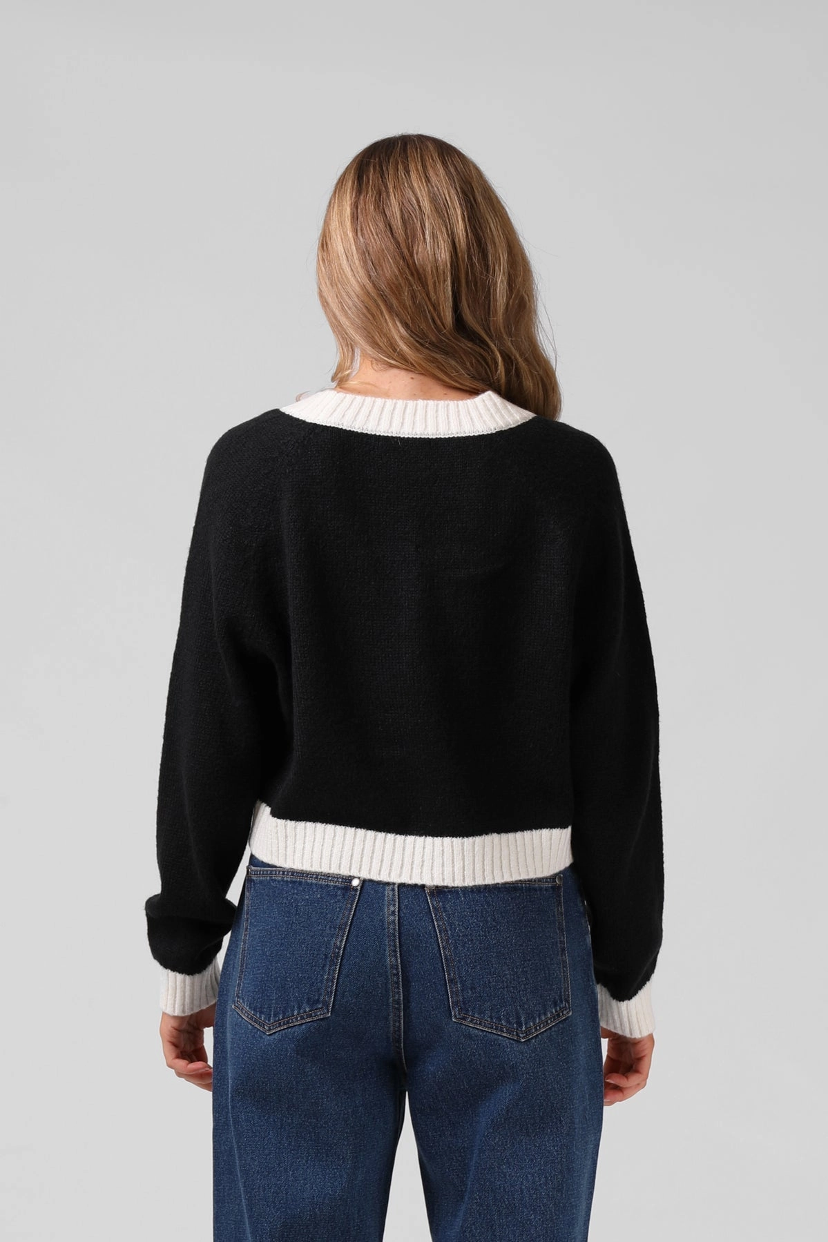 RPM Cropped Cardigan Black