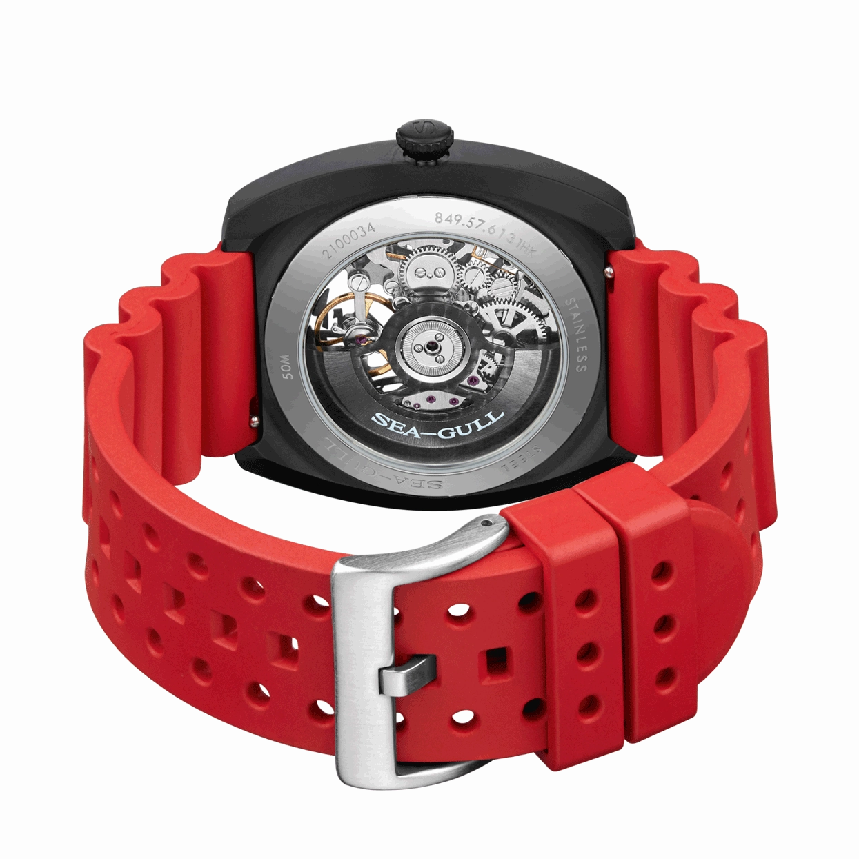 Seagull Watch | Trendy Barrel Skeleton Automatic Watch 44*46mm