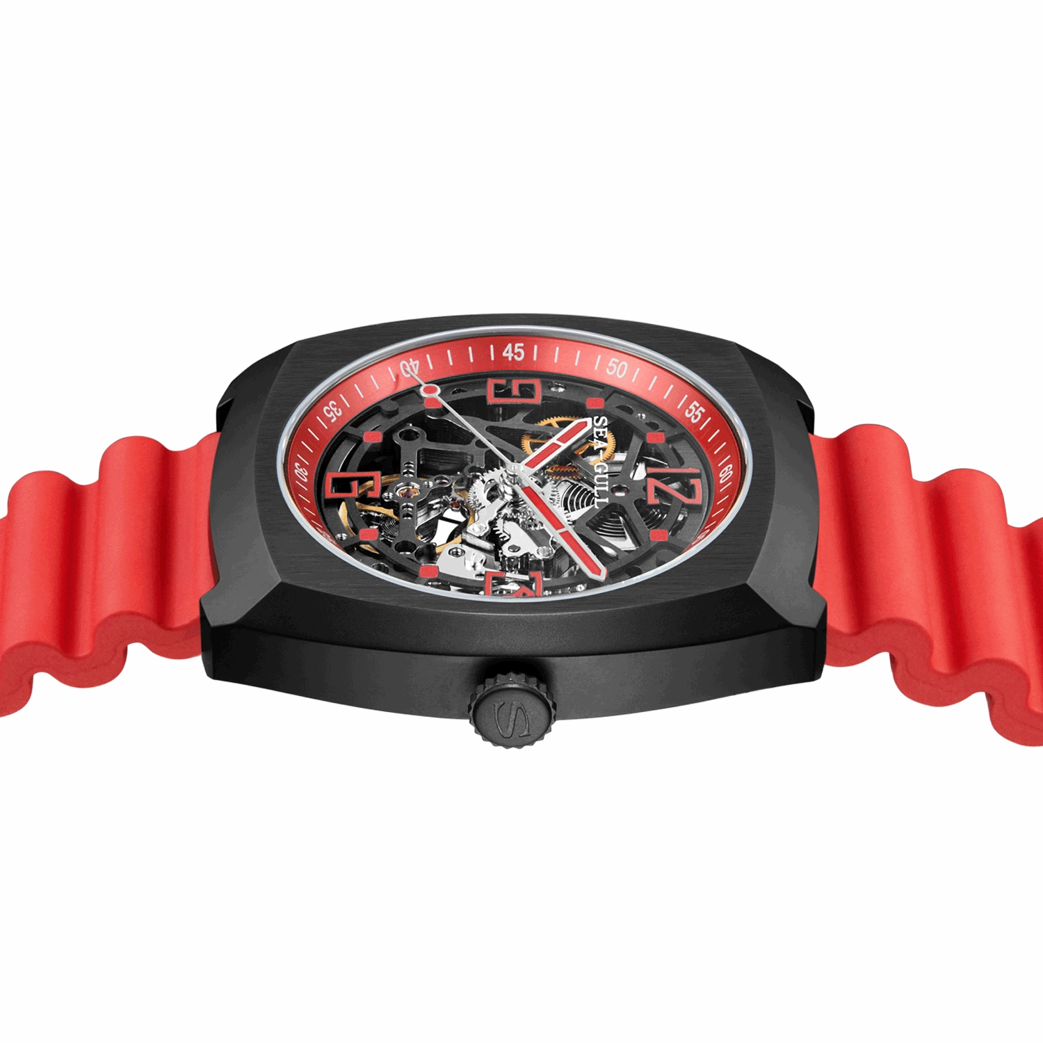 Seagull Watch | Trendy Barrel Skeleton Automatic Watch 44*46mm