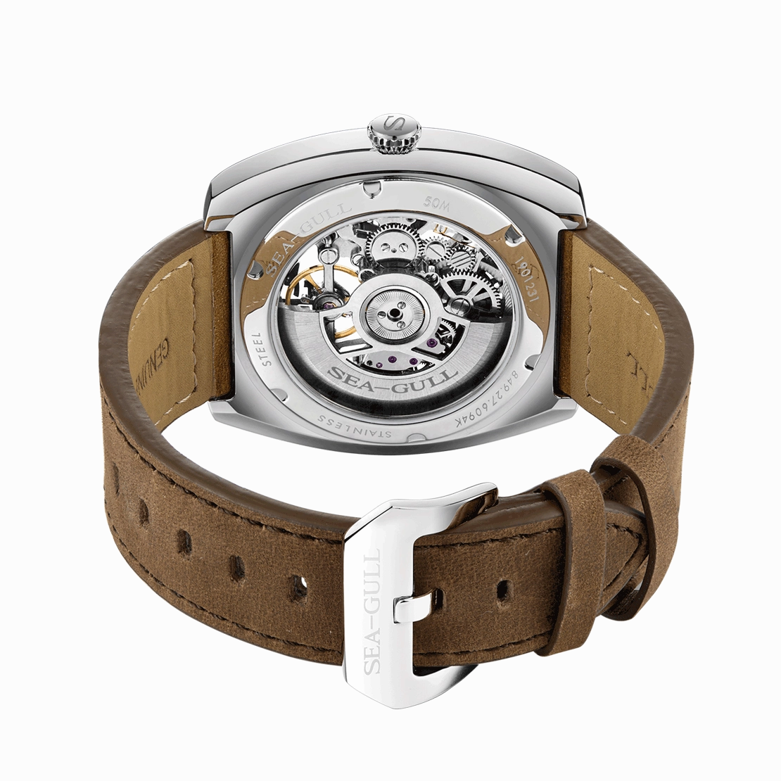 Seagull Watch | Trendy Barrel Skeleton Automatic Watch 44*46mm