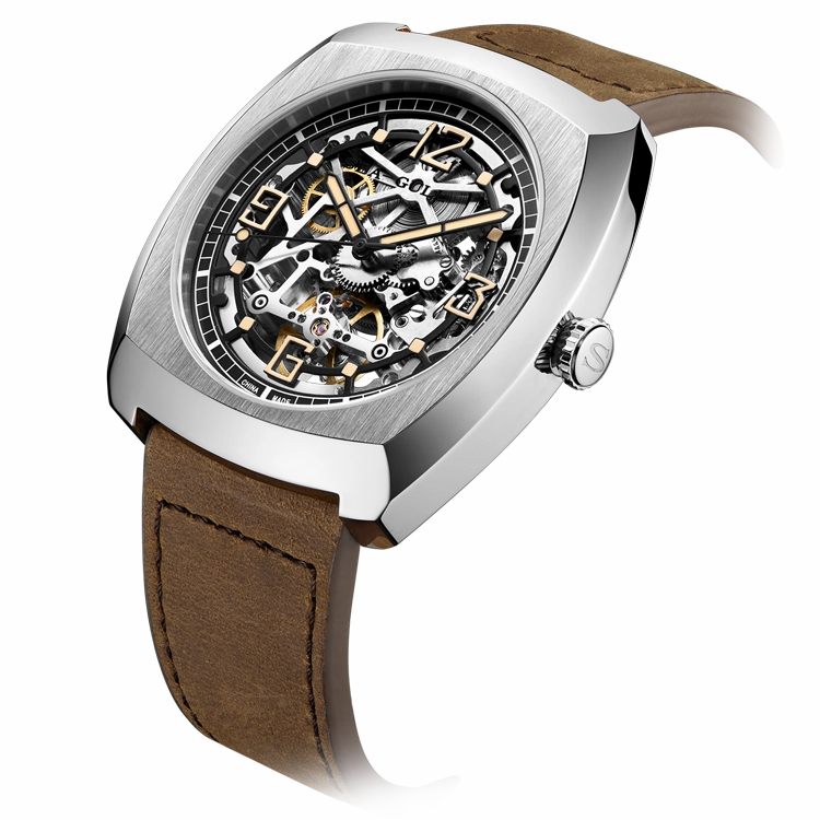 Seagull Watch | Trendy Barrel Skeleton Automatic Watch 44*46mm