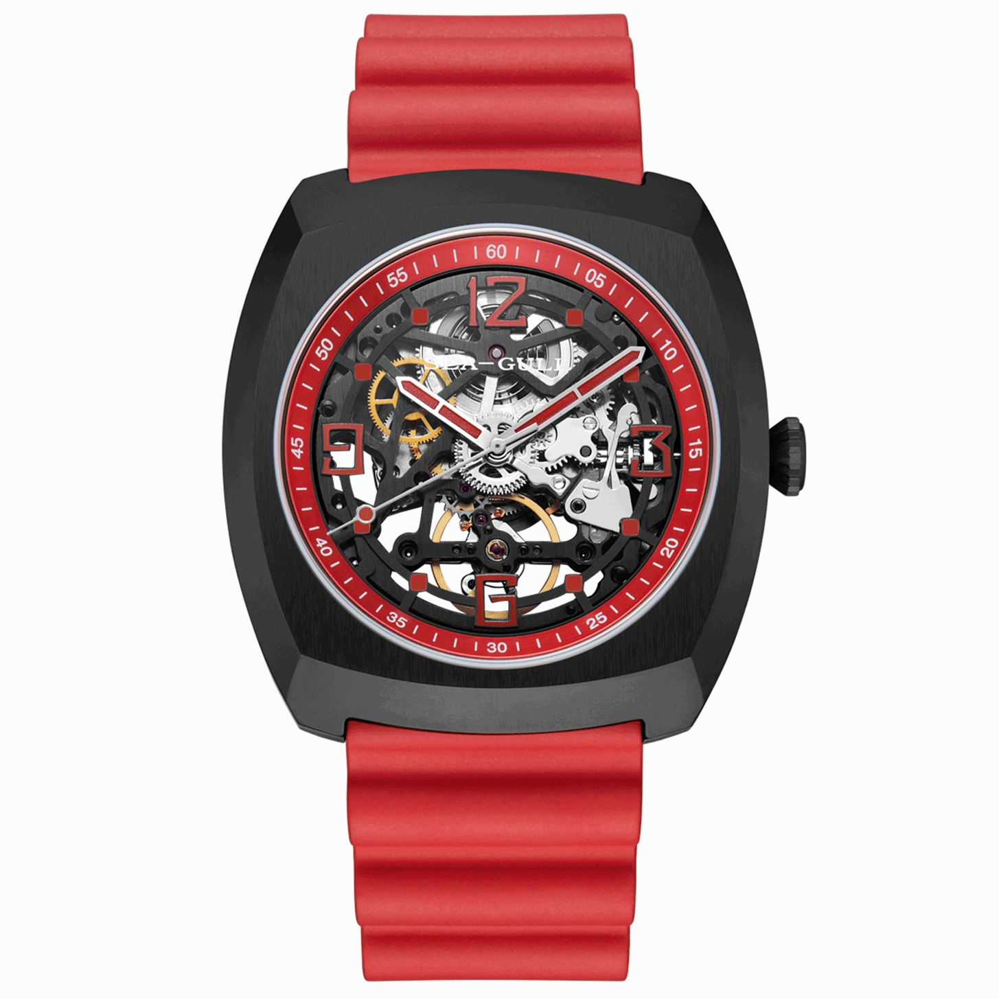 Seagull Watch | Trendy Barrel Skeleton Automatic Watch 44*46mm