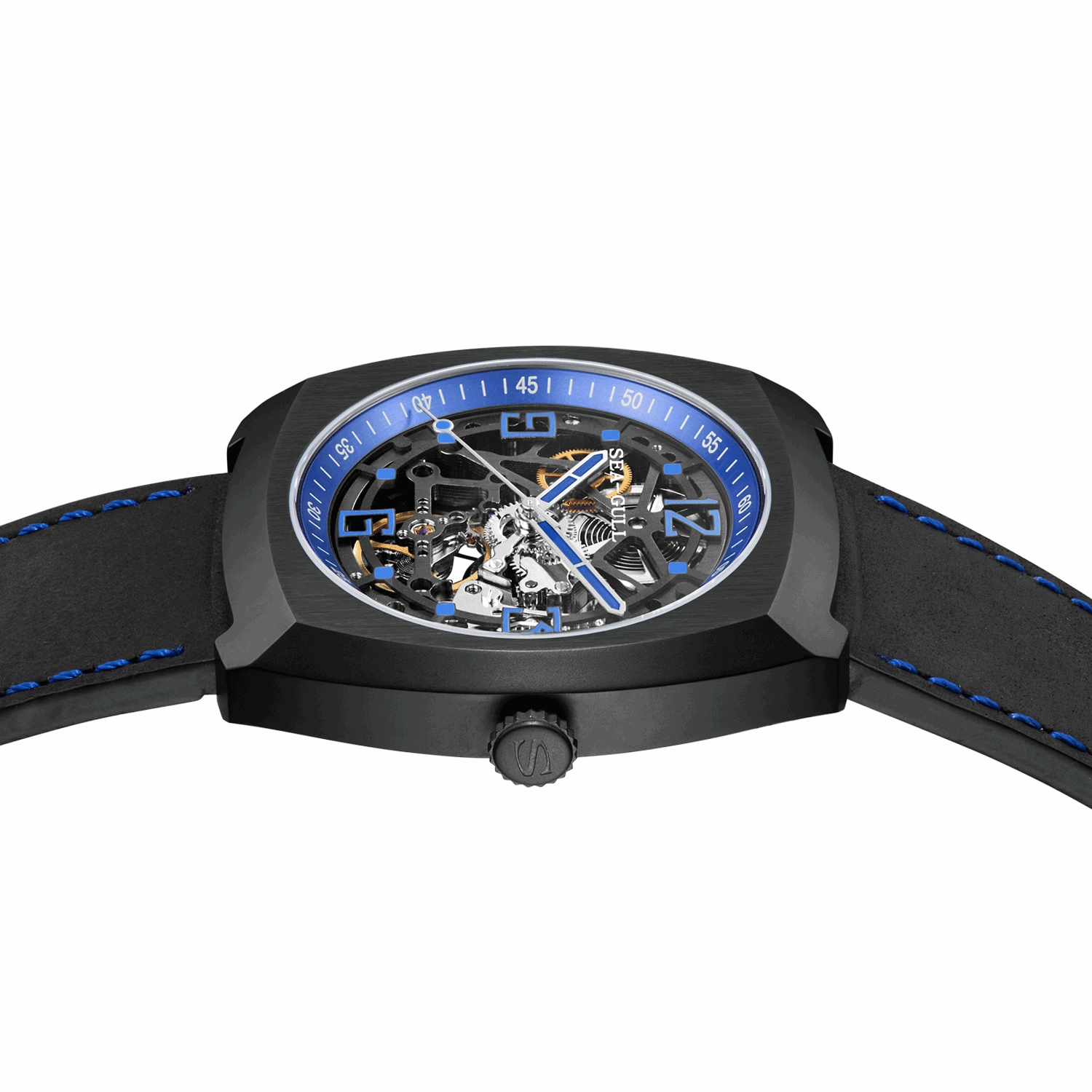 Seagull Watch | Trendy Barrel Skeleton Automatic Watch 44*46mm