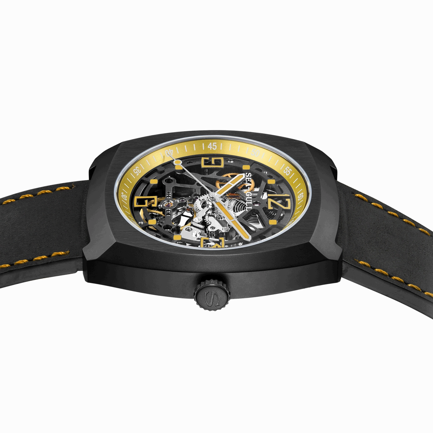 Seagull Watch | Trendy Barrel Skeleton Automatic Watch 44*46mm