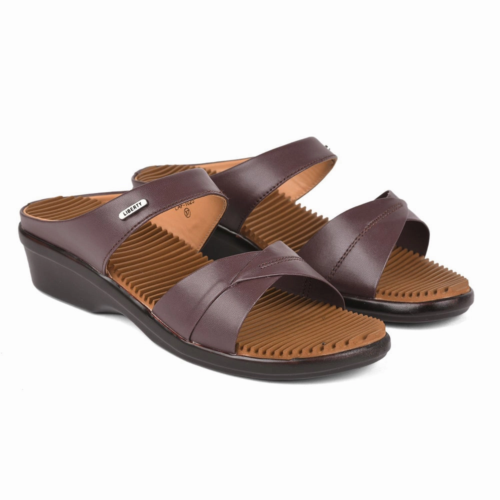 Senorita Casual (Brown) Slippers For Women LAF-1025 By Liberty