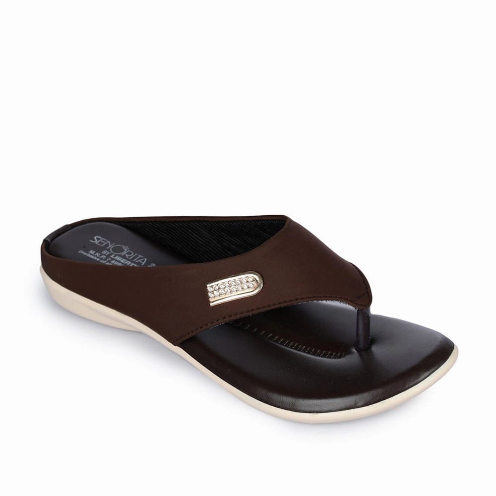 Senorita Casual (Brown) Slippers For Women MK-09 By Liberty