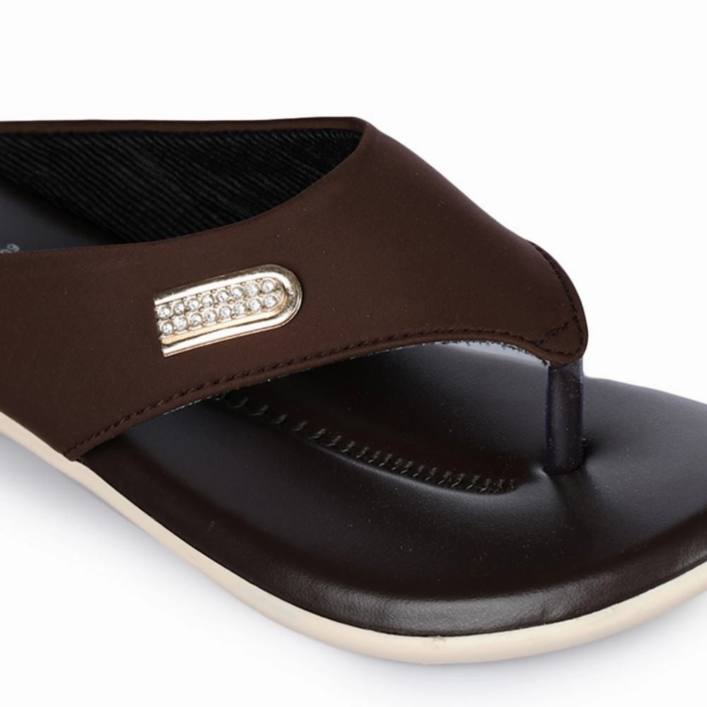 Senorita Casual (Brown) Slippers For Women MK-09 By Liberty