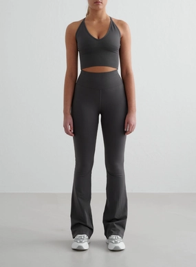 Shadow Grey Shape Seamless Flare Tights & Cross Back Bralette Set