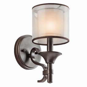 Sleek Contemporary Double Shade Bronze Wall Light