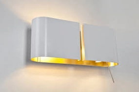 Sleek Modern White Or Chrome Designer Wall Light