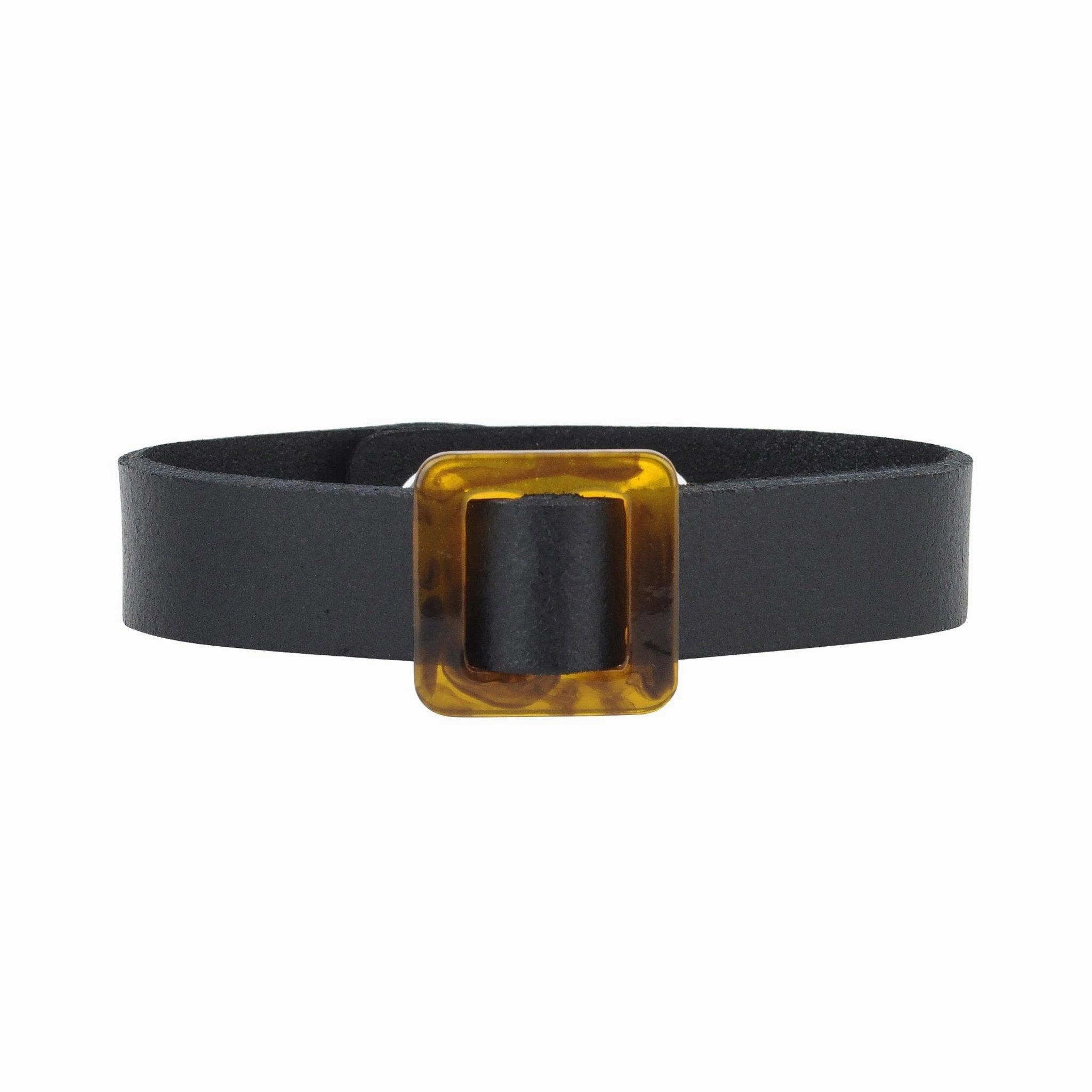 Square Resin Ornament Bracelet  with Snap Closure