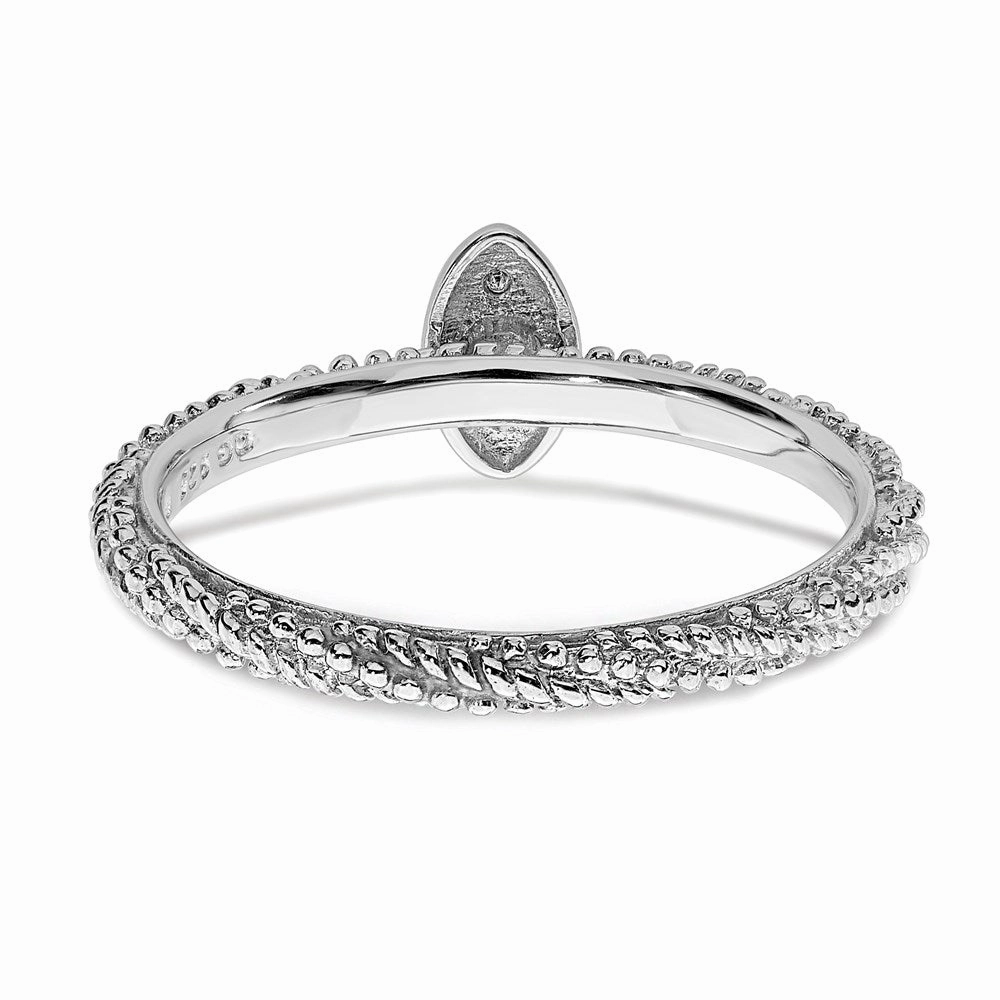 Sterling Silver Diamond Stackable Expressions Textured Ring | QSK1824