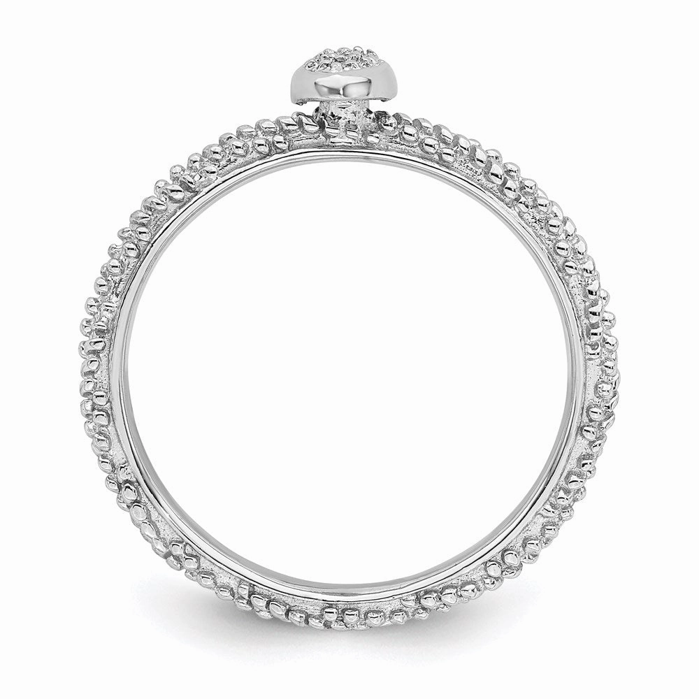 Sterling Silver Diamond Stackable Expressions Textured Ring | QSK1824