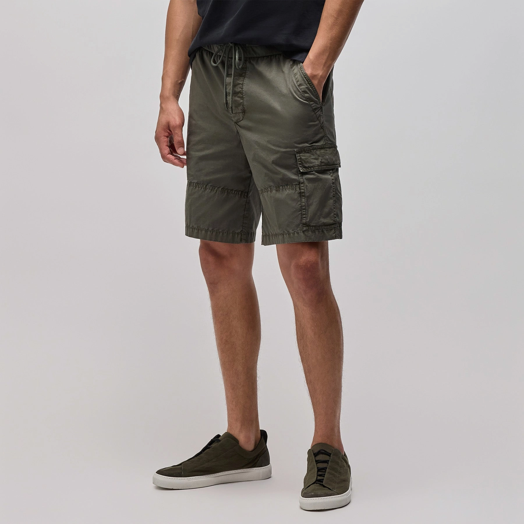 Stretch Poplin Cargo Short - Palm Pigment