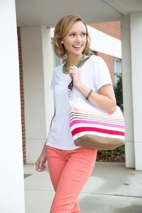Striped Tote