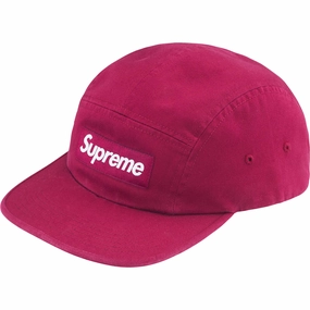 Supreme FW24 Washed Chino Twill Camp Cap Cranberry