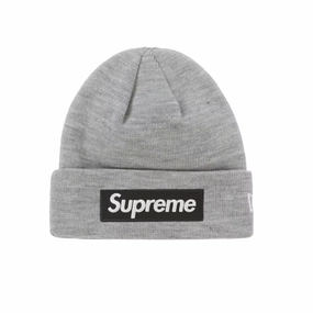 Supreme New Era Box Logo Beanie (FW22) Heather Grey