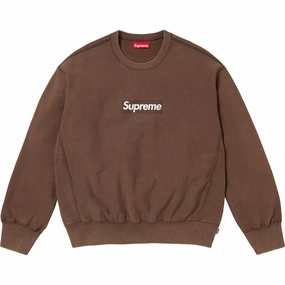 Supreme SS25 Washed Box Logo Crewneck Brown