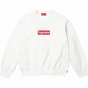 Supreme SS25 Washed Box Logo Crewneck White