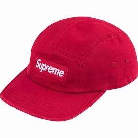 Supreme SS25 Washed Chino Twill Camp Cap Red