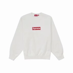 Supreme Washed Box Logo Crewneck White