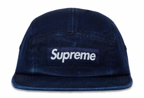 Supreme Washed Chino Twill Camp Cap Indigo
