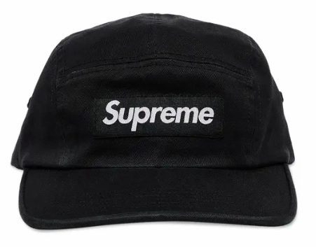 Supreme Washed Chino Twill Camp Cap "Black"